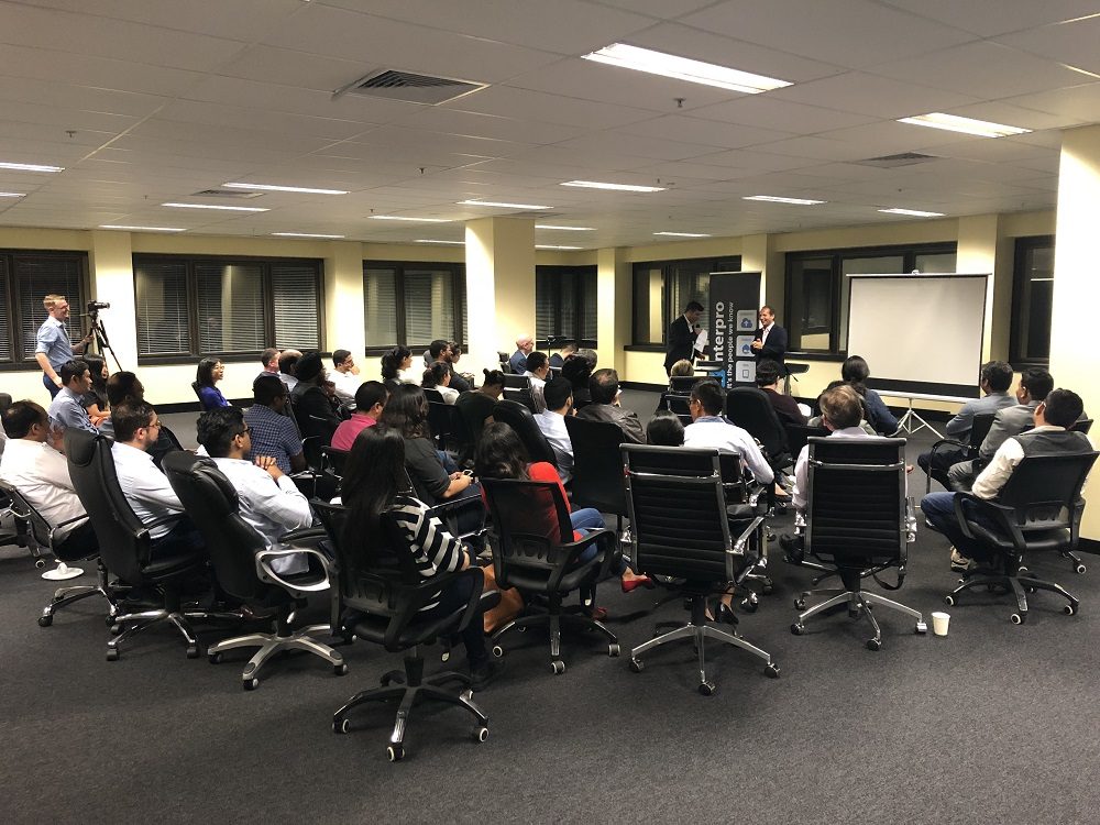 Gaurav presenting at an office meetup
